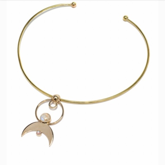 Pamela Love Stardust Lunar 14K Gold Plated Moonstone necklace - Picture 1 of 4